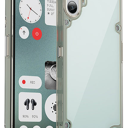 Mobizang Unicorn Acrylic Clear Back Cover For Nothing CMF Phone 1 | Slim Shockproof [Military Grade Protection] Hybrid Bumper Case (Grey Sides)