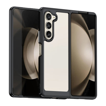 Mobizang Unicorn Acrylic Clear Back Cover For Samsung Galaxy Z Fold 6 | Slim Shockproof [Military Grade Protection] Hybrid Bumper Case (Black Sides)