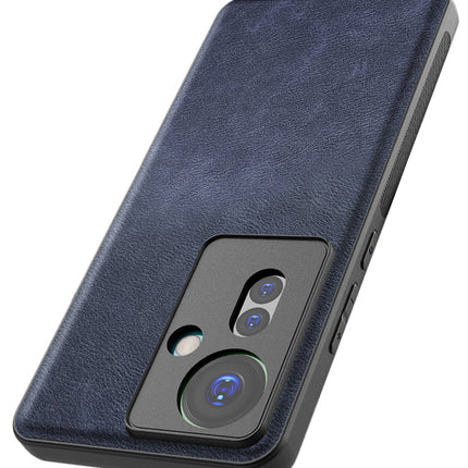 Kapa Tux Leather Back Cover for Oppo F25 Pro (5G) | Slim Shockproof Camera Protection Bumper Case (Blue)
