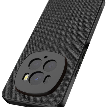 Mobizang Soft Full Fabric Protective Back Case Cover for Honor Magic 6 PRO | Shockproof Slim Hard Anti Slip Back Case (Black)
