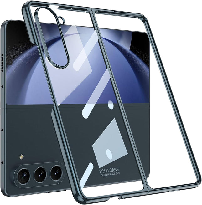 Mobizang Phantom Ultra Thin Back Case for Samsung Galaxy Z Fold 6 |Electroplated Edges Full Body Protection Back Cover (GreyGreen)