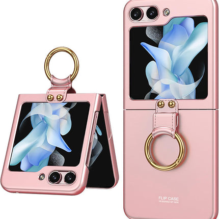 Mobizang Ultra Thin PC Ring Back Case for Samsung Galaxy Flip6 / Z Flip 6 | Shockproof Slim Hard Protective Cover (Pink)