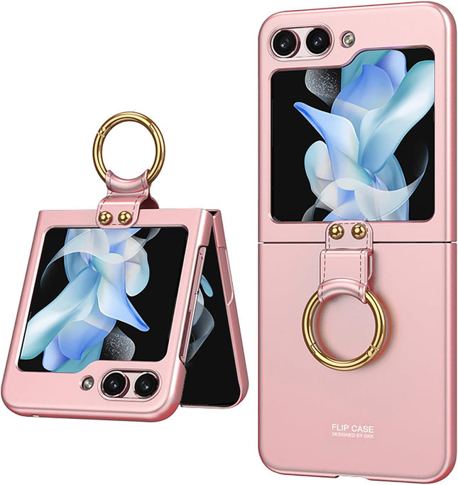 Mobizang Ultra Thin PC Ring Back Case for Samsung Galaxy Flip6 / Z Flip 6 | Shockproof Slim Hard Protective Cover (Pink)