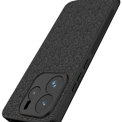 Mobizang Soft Full Fabric Protective Back Case Cover for Redmi Note 14 (5G) | Shockproof Slim Hard Anti Slip Back Case (Black)