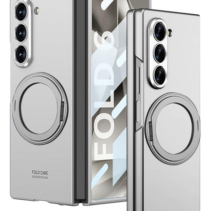 Mobizang Ultra Thin Magsafe Ring Back Case for Samsung Galaxy Z Fold 6 | Shockproof Slim Hard Protective Cover (Silver)