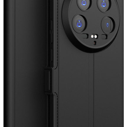 Mobizang Noble Slim Magnetic Leather Flip Case Cover for Xiaomi 14 ULTRA (5G) | Card Holder Stand Flip Wallet Case (Black)