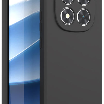 Mobizang Matte Protective Lens Flexible Back Cover for Redmi Note 14 Pro (5G) | Slim Silicone with Soft Lining Shockproof Full Body Bumper Case (Black)