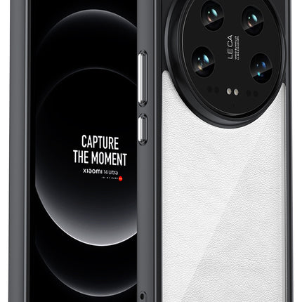 Mobizang Unicorn Acrylic Clear Back Cover For Xiaomi 14 ULTRA (5G) | Slim Shockproof [Military Grade Protection] Hybrid Bumper Case (Black Sides)