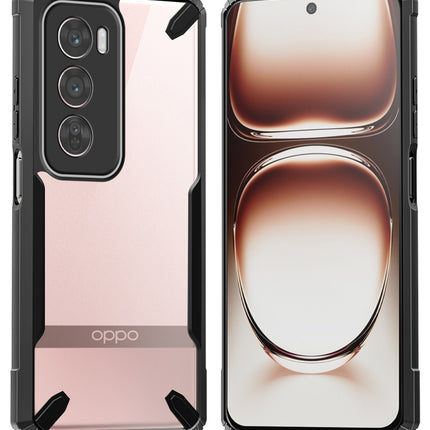 Mobizang Bull Clear Back Cover for Oppo Reno 12 (5G) | [Military Grade Protection] Shock Proof Slim Hybrid Bumper Case (Black)