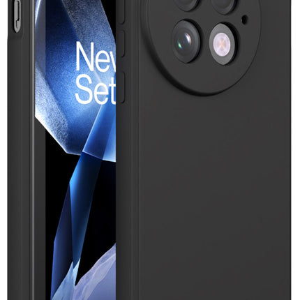 Mobizang Matte Protective Lens Flexible Back Cover for OnePlus 13 | Slim Silicone with Soft Lining Shockproof Full Body Bumper Case (Black)