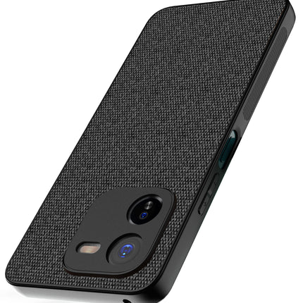Mobizang Soft Full Fabric Protective Back Case Cover for IQOO Z9X | Shockproof Slim Hard Anti Slip Back Case (Black)