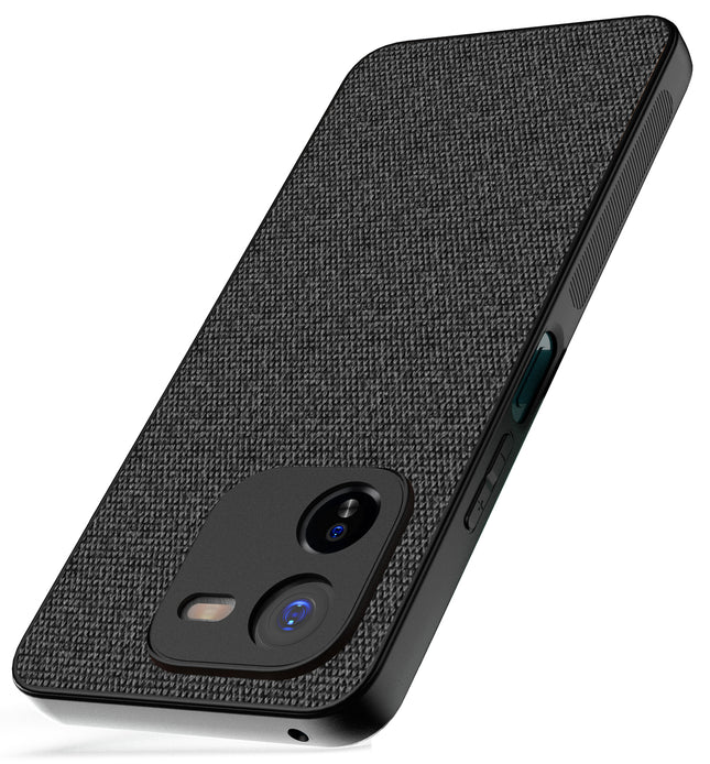Mobizang Soft Full Fabric Protective Back Case Cover for IQOO Z9X | Shockproof Slim Hard Anti Slip Back Case (Black)