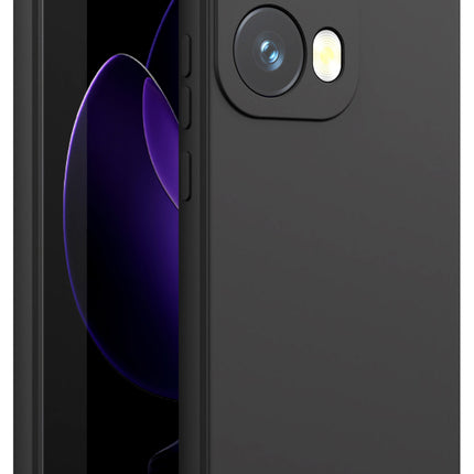 Mobizang Matte Protective Lens Flexible Back Cover for Oppo Reno 13 Pro | Slim Silicone with Soft Lining Shockproof Full Body Bumper Case (Black)