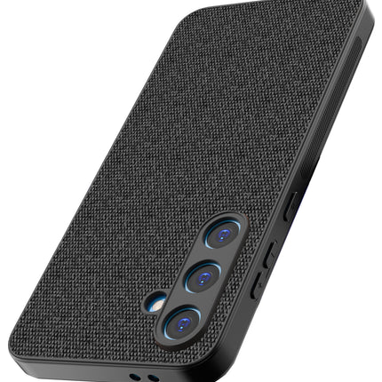 Mobizang Soft Full Fabric Protective Back Case Cover for Samsung Galaxy S24 FE | Shockproof Slim Hard Anti Slip Back Case (Black)