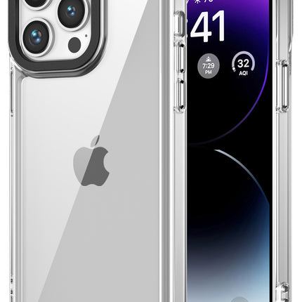 Mobizang Warrior Acrylic Clear Back Cover For Apple iPhone 16 Pro | Slim Shockproof [Military Grade Protection] Hybrid Bumper Case (Clear Sides)