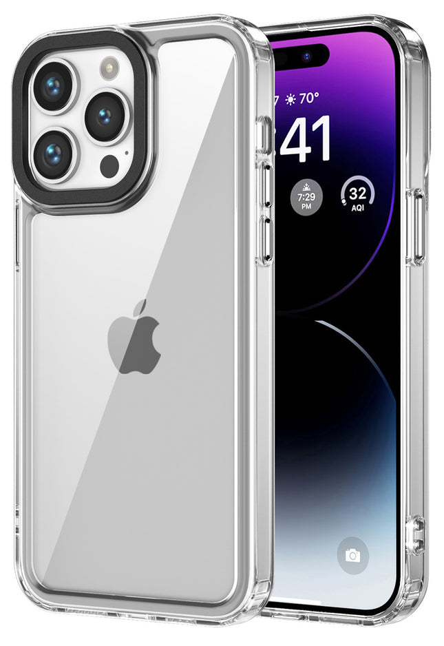 Mobizang Warrior Acrylic Clear Back Cover For Apple iPhone 16 Pro | Slim Shockproof [Military Grade Protection] Hybrid Bumper Case (Clear Sides)