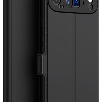 Mobizang Noble Slim Magnetic Leather Flip Case Cover for Google Pixel 9 Pro | Card Holder Stand Flip Wallet Case (Black)