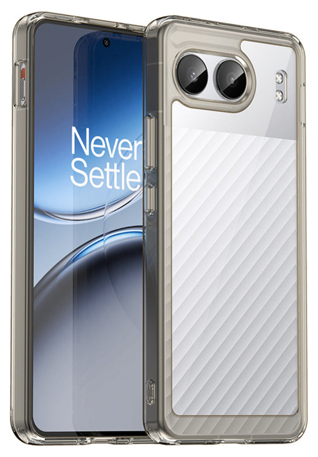 Mobizang Unicorn Acrylic Clear Back Cover For OnePlus Nord 4 | Slim Shockproof [Military Grade Protection] Hybrid Bumper Case (Grey Sides)