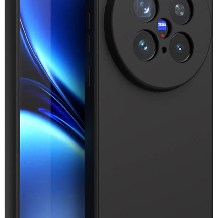 Mobizang Matte Protective Lens Flexible Back Cover for Vivo X200 Pro (5G) | Slim Silicone with Soft Lining Shockproof Full Body Bumper Case (Black)