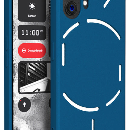 Kapa Matte Protective Lens Flexible Back Cover for Nothing Phone 2 | Slim Silicone with Soft Lining Shockproof Full Body Bumper Case (Blue)