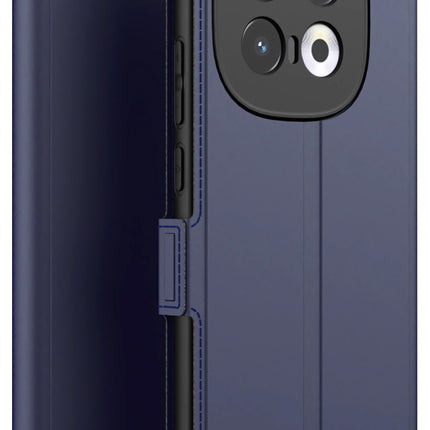 Mobizang Noble Slim Magnetic Leather Flip Case Cover for Iqoo 13 (5G) | Card Holder Stand Flip Wallet Case (Blue)