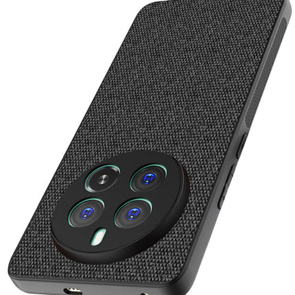 Mobizang Soft Full Fabric Protective Back Case Cover for Realme 12 Plus / Narzo 70 / Narzo 70 PRO | Shockproof Slim Hard Anti Slip Back Case (Black)