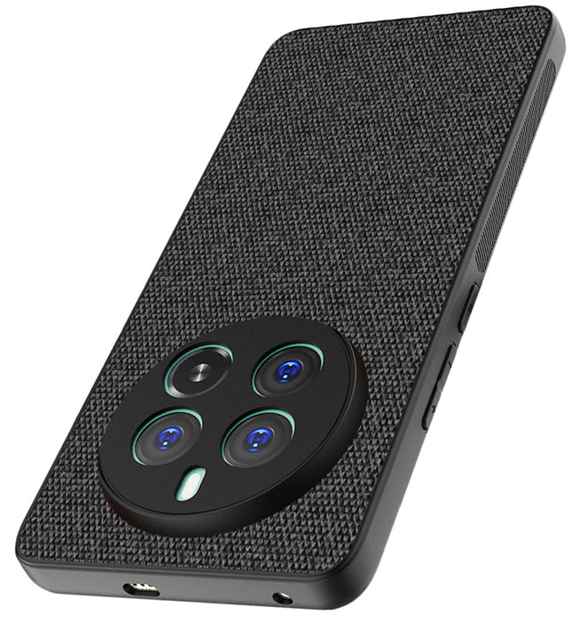 Mobizang Soft Full Fabric Protective Back Case Cover for Realme 12 Plus / Narzo 70 / Narzo 70 PRO | Shockproof Slim Hard Anti Slip Back Case (Black)