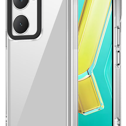 Mobizang Warrior Acrylic Clear Back Cover For Iqoo Z9 Lite | Slim Shockproof [Military Grade Protection] Hybrid Bumper Case (Transparent Sides)