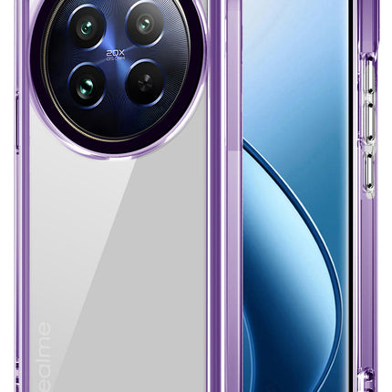 Mobizang Warrior Acrylic Clear Back Cover For Realme 13 PRO / 13 PRO PLUS | Slim Shockproof [Military Grade Protection] Hybrid Bumper Case (Purple Sides)