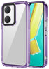 Mobizang Warrior Acrylic Clear Back Cover For Iqoo Z9 Lite | Slim Shockproof [Military Grade Protection] Hybrid Bumper Case (Purple Sides)