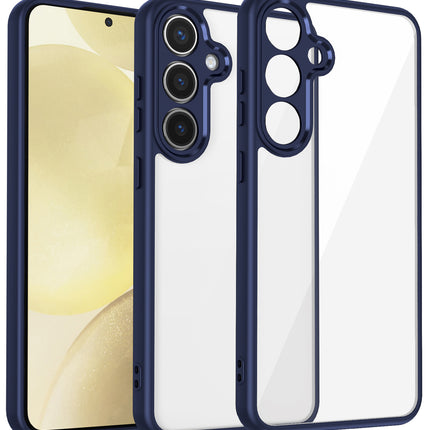Mobizang Hawkeye Clear Back Cover for Samsung Galaxy A56 | Camera Lens Protector Shockproof Slim Clear Case Cover (Blue Sides)