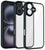 Mobizang Hawkeye Clear Back Cover for Apple iPhone 16 Plus | Camera Lens Protector Shockproof Slim Clear Case Cover (Black Sides)