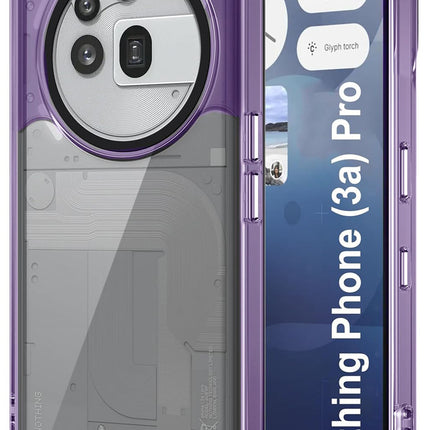 Mobizang Warrior Acrylic Clear Back Cover For Nothing Phone 3A Pro | Slim Shockproof [Military Grade Protection] Hybrid Bumper Case (Purple Sides)