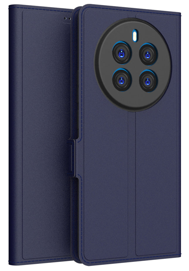 Kapa Noble Slim Magnetic Leather Flip Case Cover for Realme 12 Pro / 12 Pro Plus | Card Holder Stand Flip Wallet Case (Blue)