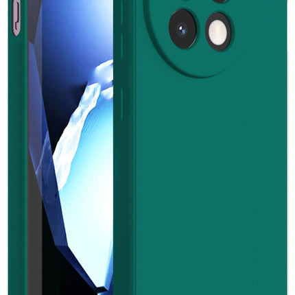 Mobizang Matte Protective Lens Flexible Back Cover for OnePlus 13R | Slim Silicone with Soft Lining Shockproof Full Body Bumper Case (Green)