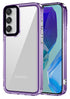 Mobizang Warrior Acrylic Clear Back Cover For Samsung Galaxy M55 (5G) | Slim Shockproof [Military Grade Protection] Hybrid Bumper Case (Purple Sides)