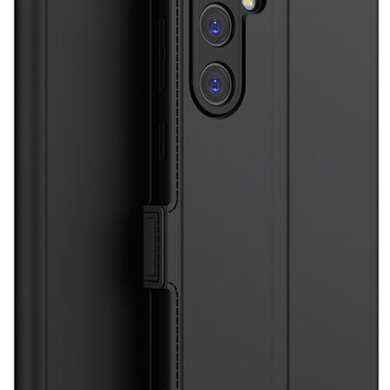 Mobizang Noble Slim Magnetic Leather Flip Case Cover for Samsung Galaxy M55 / F55 | Card Holder Stand Flip Wallet Case (Black)