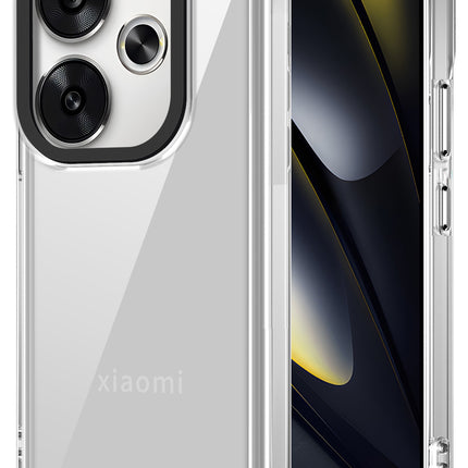 Mobizang Warrior Acrylic Clear Back Cover For Poco F6 (5G) | Slim Shockproof [Military Grade Protection] Hybrid Bumper Case (Clear Sides)