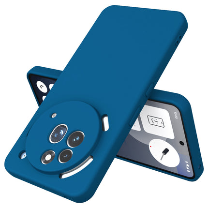 Mobizang Matte Protective Lens Flexible Back Cover for Nothing Phone 3A Pro | Slim Silicone with Soft Lining Shockproof Full Body Bumper Case (Blue)