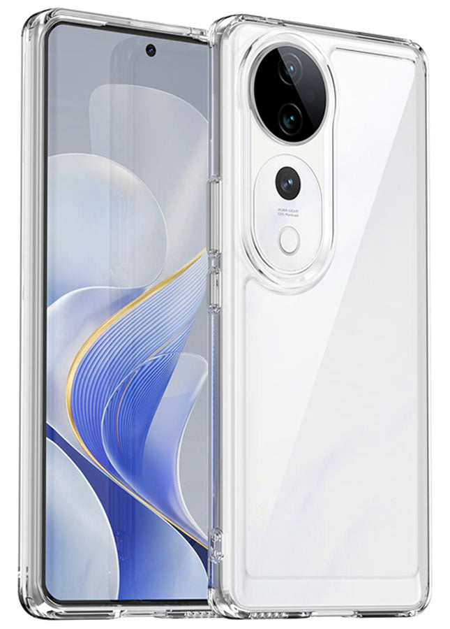 Mobizang Unicorn Acrylic Clear Back Cover For Vivo V40 / Vivo V40 Pro (5G) | Slim Shockproof [Military Grade Protection] Hybrid Bumper Case (Clear Sides)