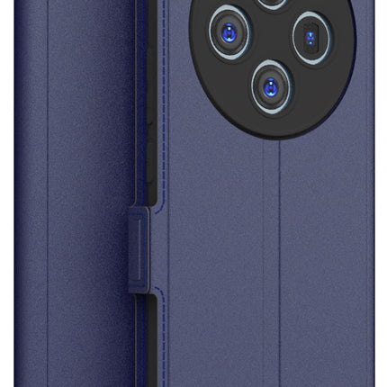 Mobizang Noble Slim Magnetic Leather Flip Case Cover for Vivo X100 (5G) | Card Holder Stand Flip Wallet Case (Blue)