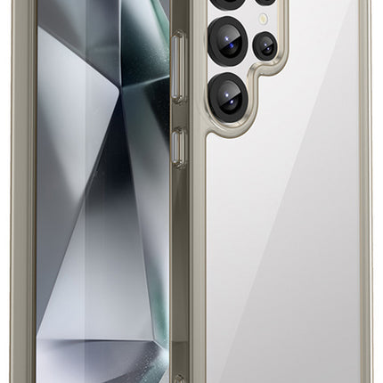 Mobizang Unicorn Acrylic Clear Back Cover For Samsung Galaxy S25 Ultra | Slim Shockproof [Military Grade Protection] Hybrid Bumper Case (Grey Sides)