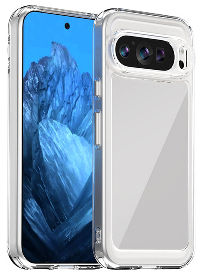 Mobizang Unicorn Acrylic Clear Back Cover For Pixel 9 PRO | Slim Shockproof [Military Grade Protection] Hybrid Bumper Case (Clear Sides)