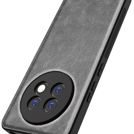 Mobizang Tux Leather Back Cover for Realme 13 PRO / 13 PRO PLUS | Slim Shockproof Camera Protection Bumper Case (Grey)