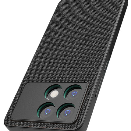 Mobizang Soft Full Fabric Protective Back Case Cover for Poco X6 Pro | Shockproof Slim Hard Anti Slip Back Case (Black)