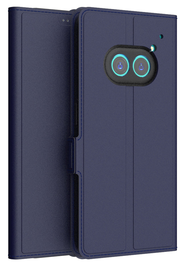 Kapa Noble Slim Magnetic Leather Flip Case Cover for Nothing Phone 2A | Card Holder Stand Flip Wallet Case (Blue)