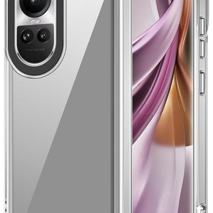 Mobizang Warrior Acrylic Clear Back Cover For Oppo Reno 10 / Reno 10 PRO | Slim Shockproof [Military Grade Protection] Hybrid Bumper Case (Transparent Sides)