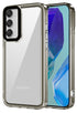 Mobizang Warrior Acrylic Clear Back Cover For Samsung Galaxy M55 (5G) | Slim Shockproof [Military Grade Protection] Hybrid Bumper Case (Grey Sides)