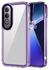 Mobizang Warrior Acrylic Clear Back Cover For OnePlus Nord CE4 | Slim Shockproof [Military Grade Protection] Hybrid Bumper Case (Purple Sides)