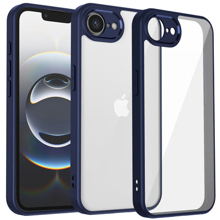 Mobizang Hawkeye Clear Back Cover for Apple iPhone 16E | Camera Lens Protector Shockproof Slim Clear Case Cover (Blue Sides)